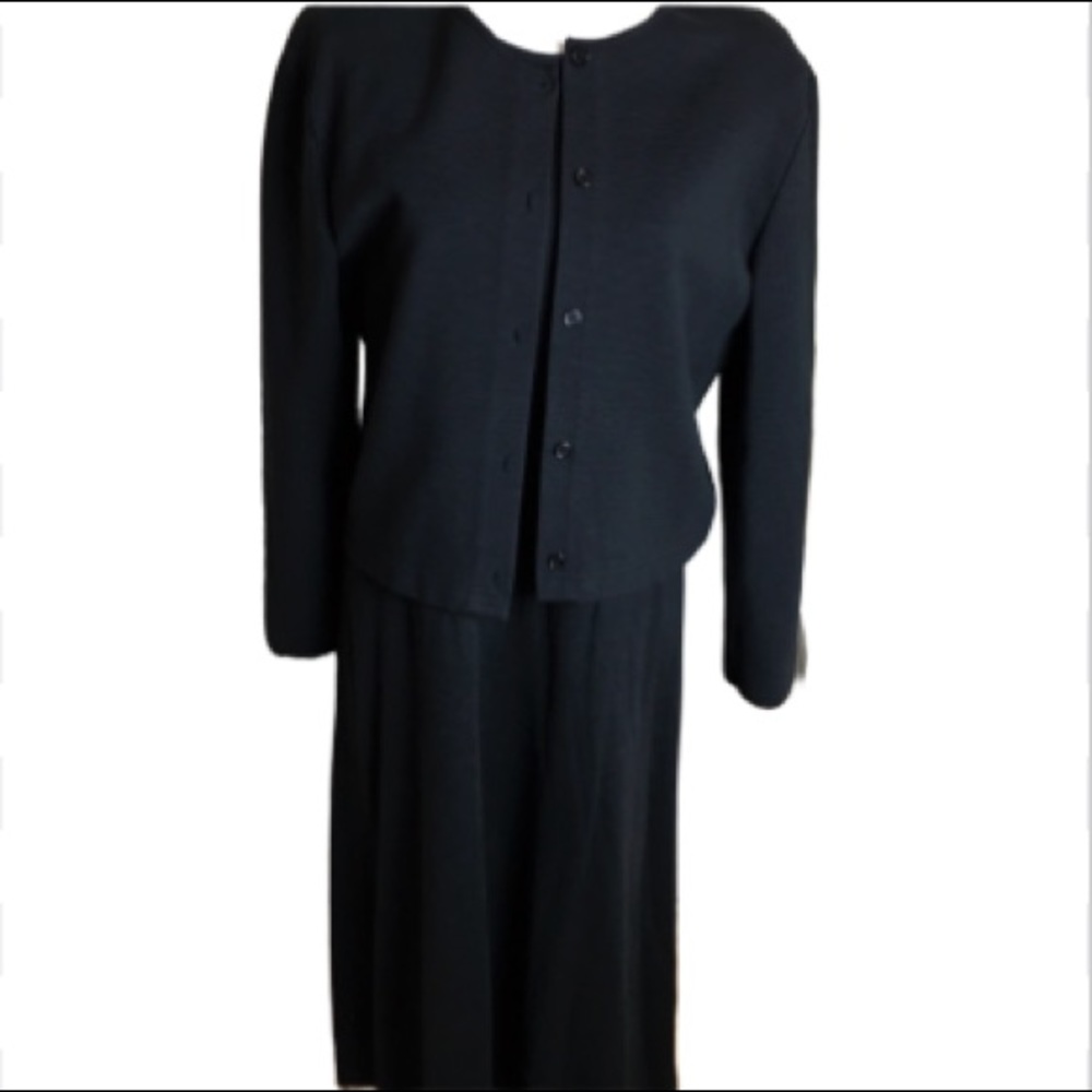 Talbots woman’s black dress and long sleeved jacket 2 pieces